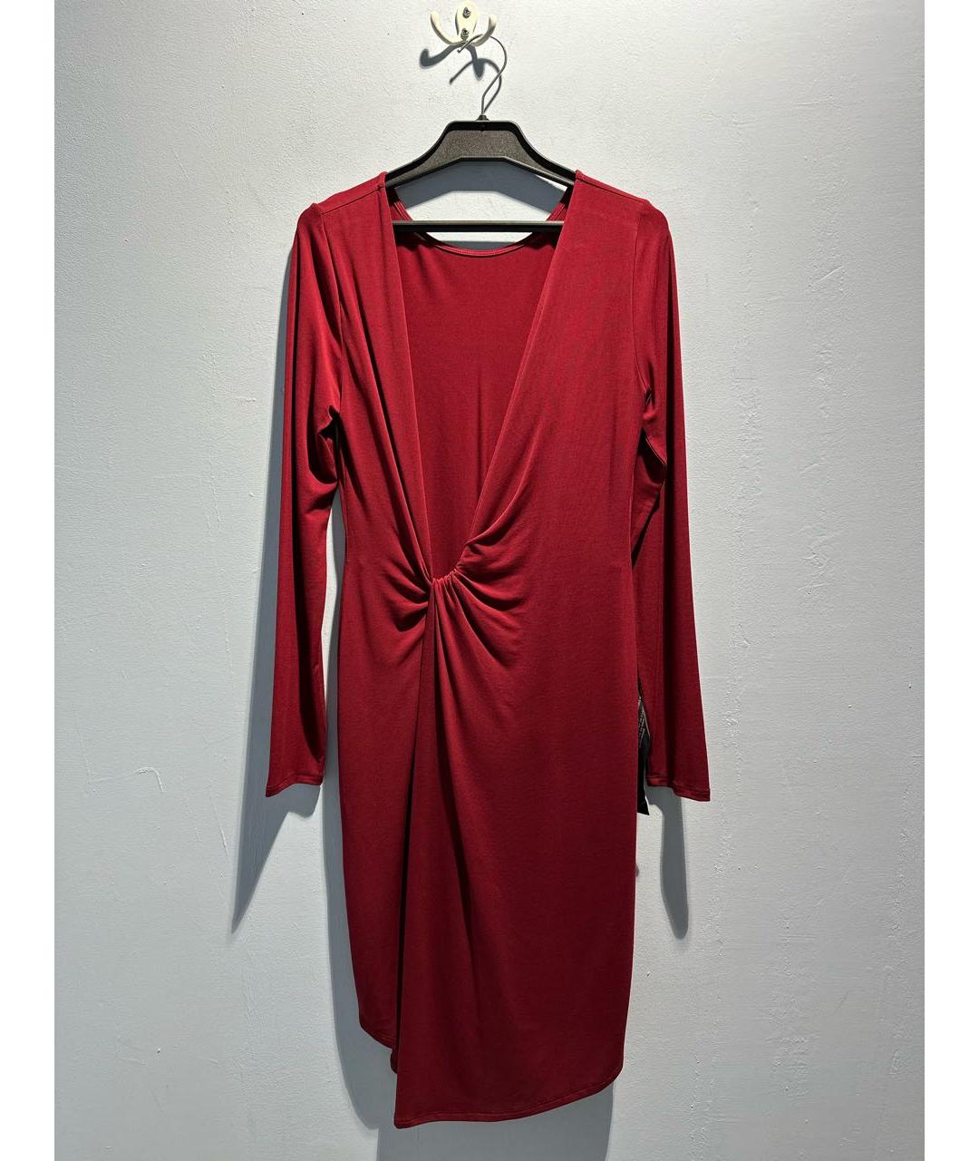 BCBG MAXAZRIA Бордовое ацетатное коктейльное платье, фото 2