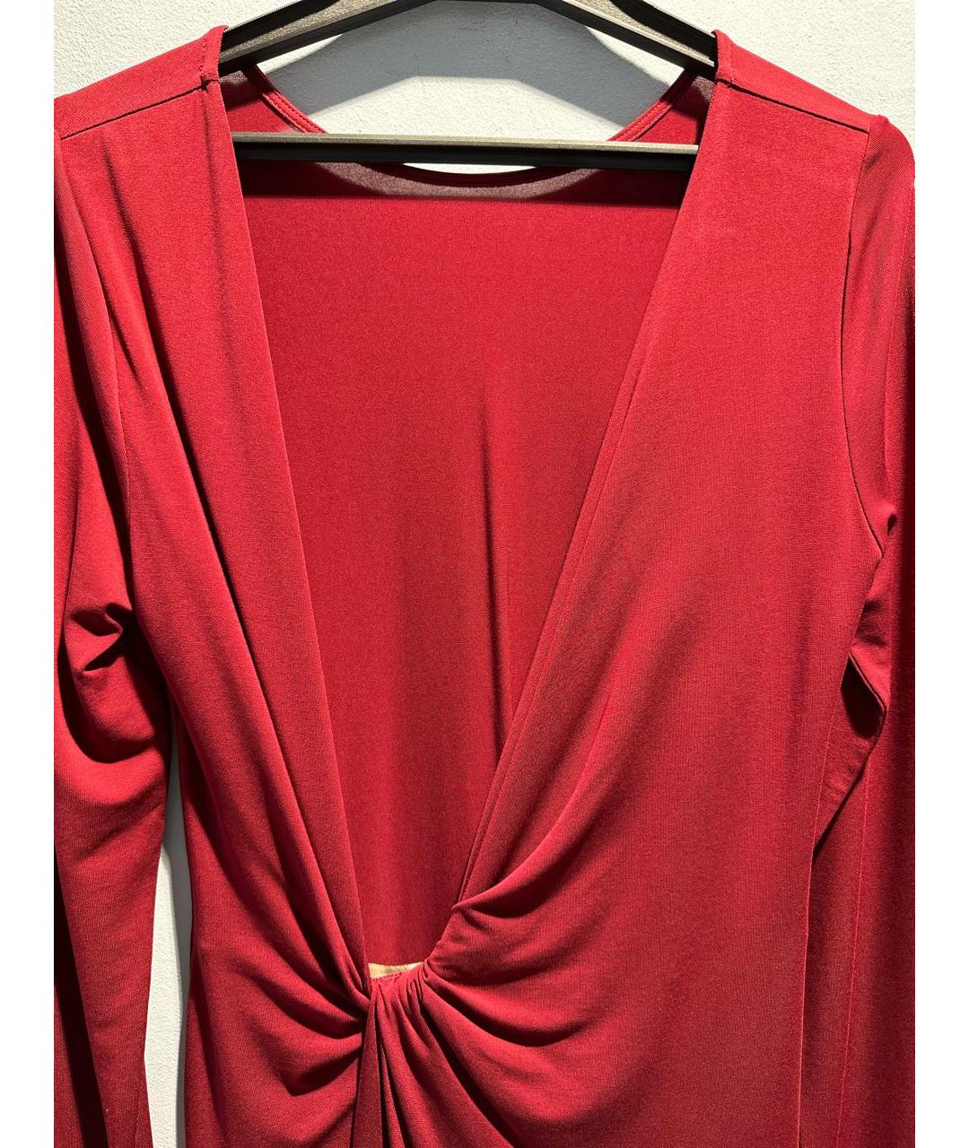 BCBG MAXAZRIA Бордовое ацетатное коктейльное платье, фото 4