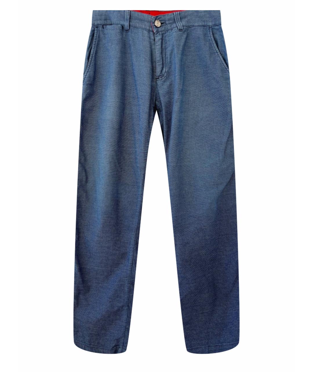 BILLIONAIRE Синие хлопко-эластановые классические брюки, фото 1