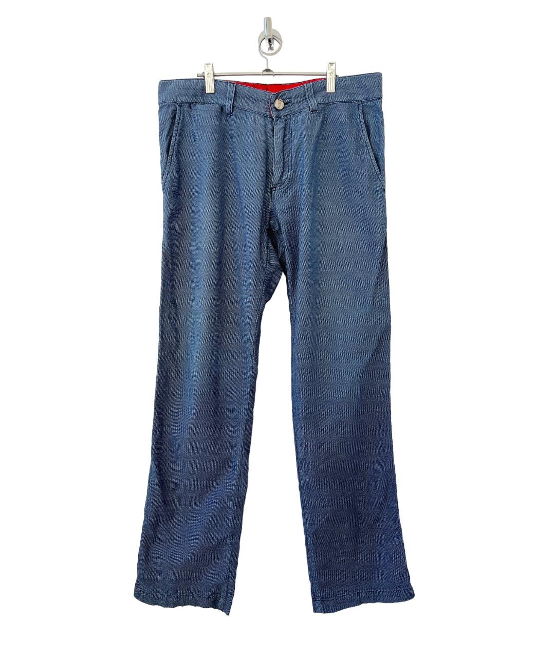 BILLIONAIRE Синие хлопко-эластановые классические брюки, фото 8