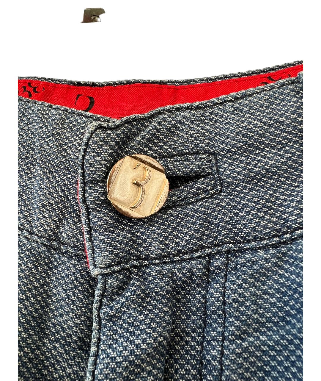 BILLIONAIRE Синие хлопко-эластановые классические брюки, фото 3