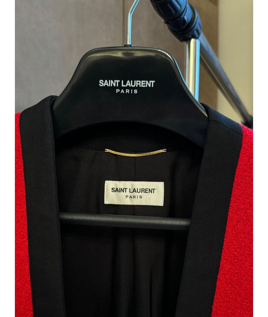 SAINT LAURENT Красный шерстяной жакет/пиджак, фото 7