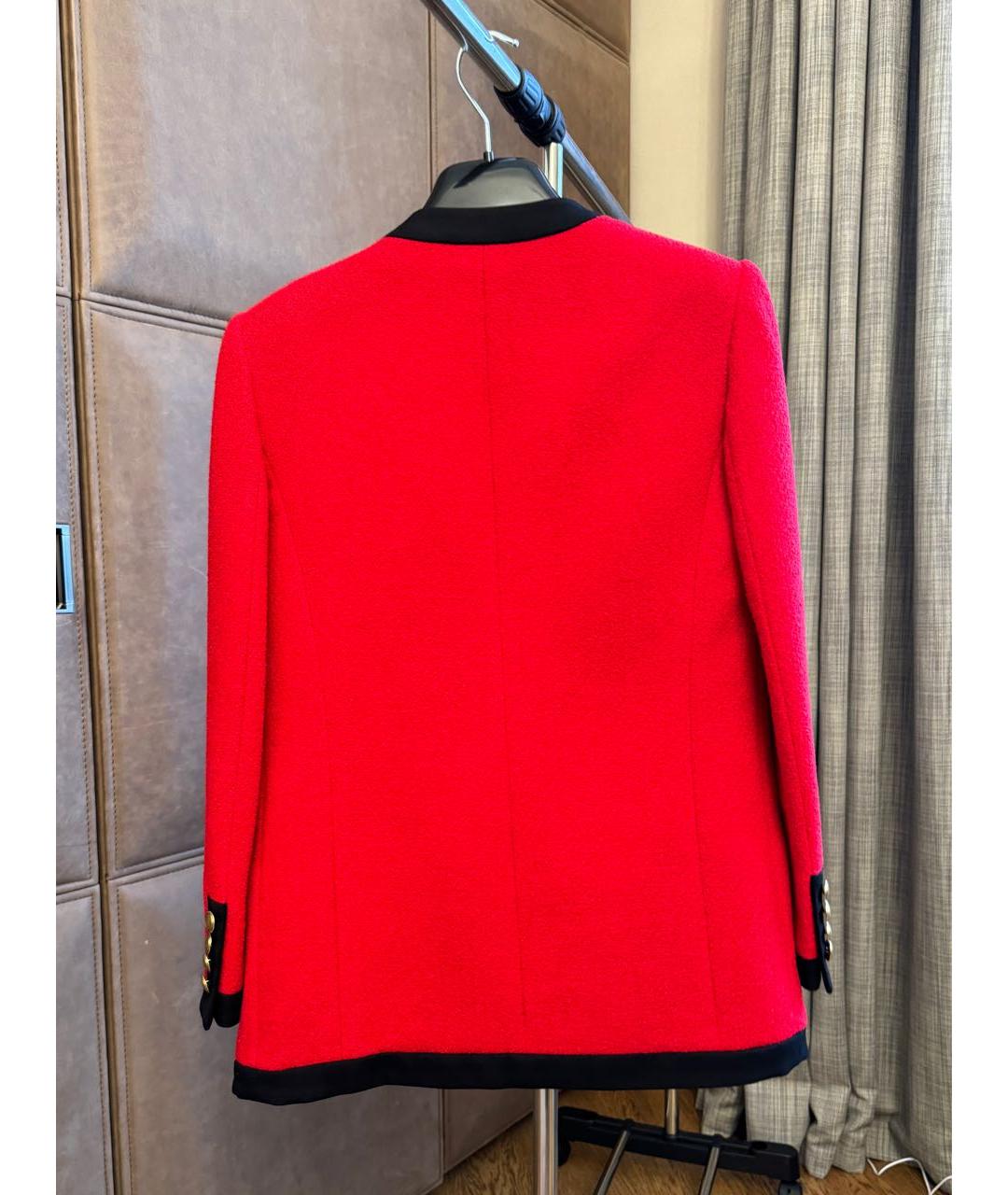 SAINT LAURENT Красный шерстяной жакет/пиджак, фото 3