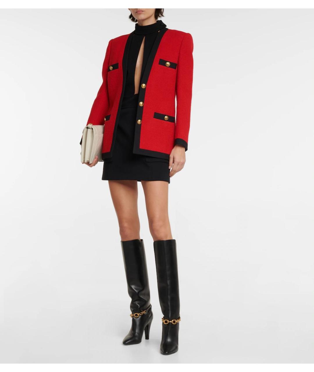 SAINT LAURENT Красный шерстяной жакет/пиджак, фото 4