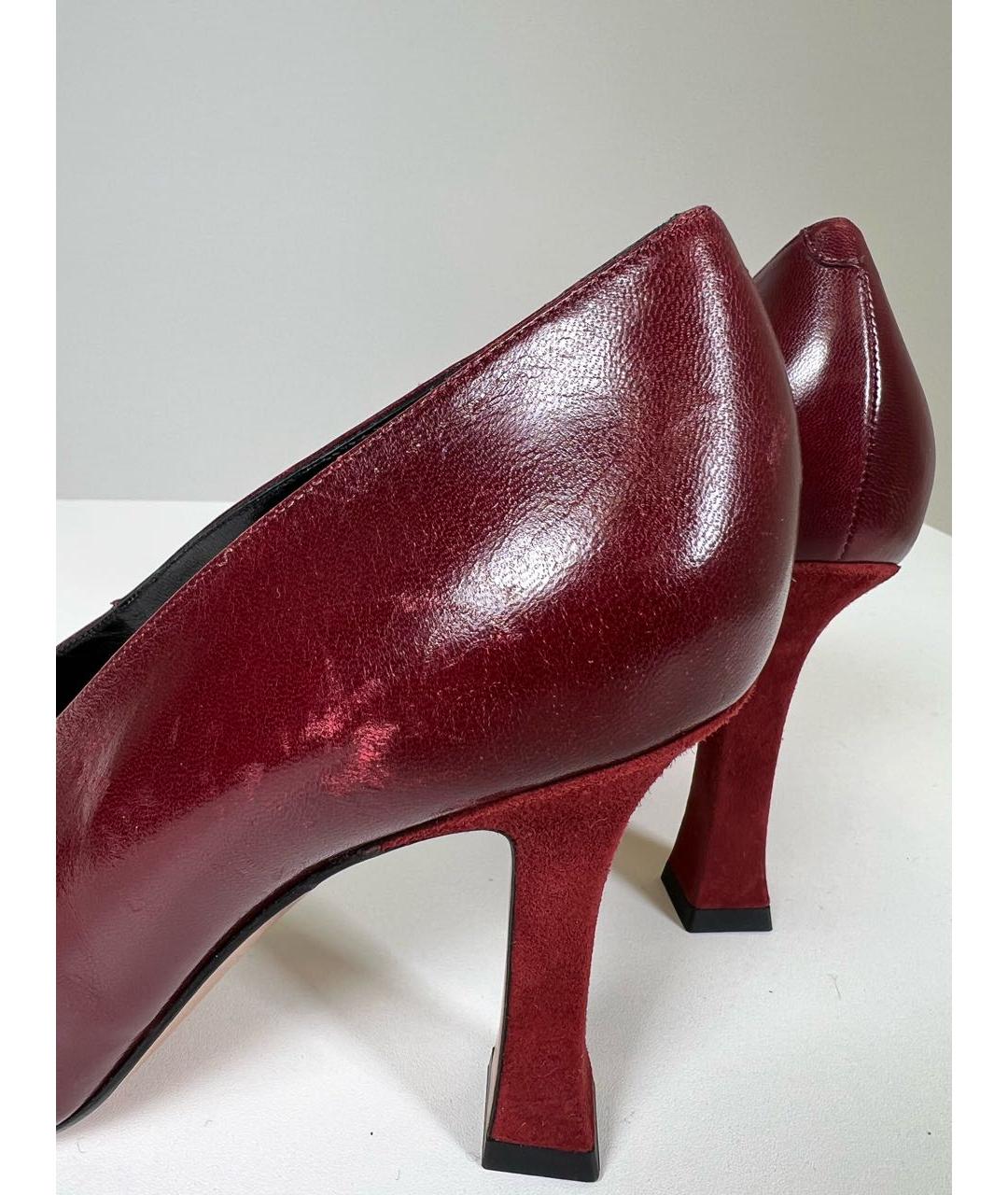 CELINE PRE-OWNED Бордовые кожаные туфли, фото 6