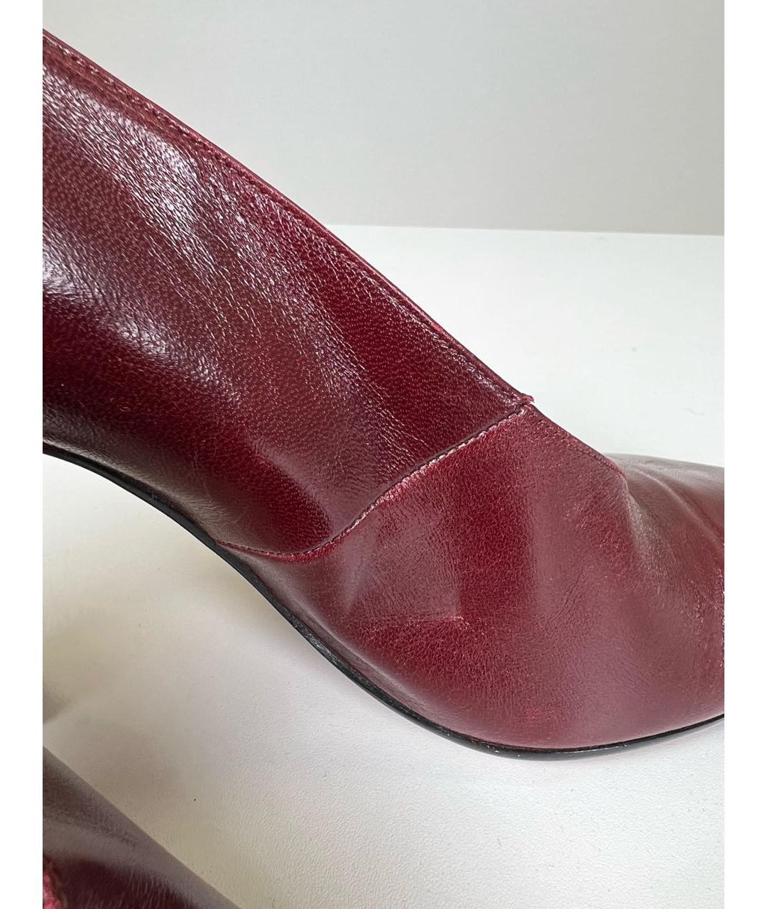 CELINE PRE-OWNED Бордовые кожаные туфли, фото 8