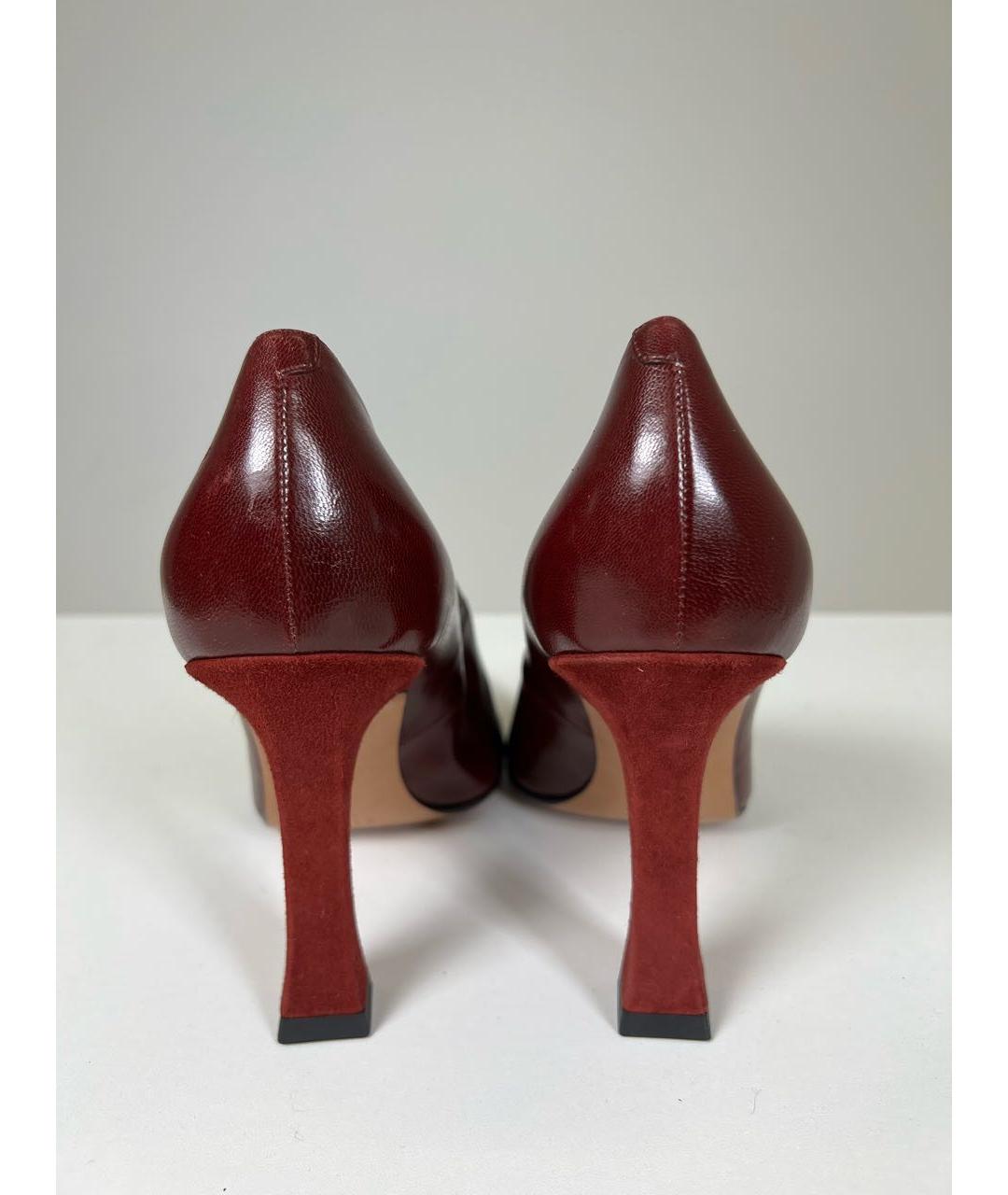 CELINE PRE-OWNED Бордовые кожаные туфли, фото 5