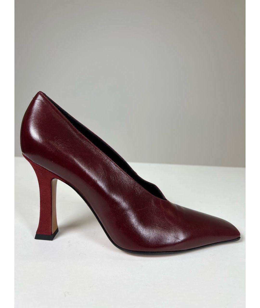 CELINE PRE-OWNED Бордовые кожаные туфли, фото 9