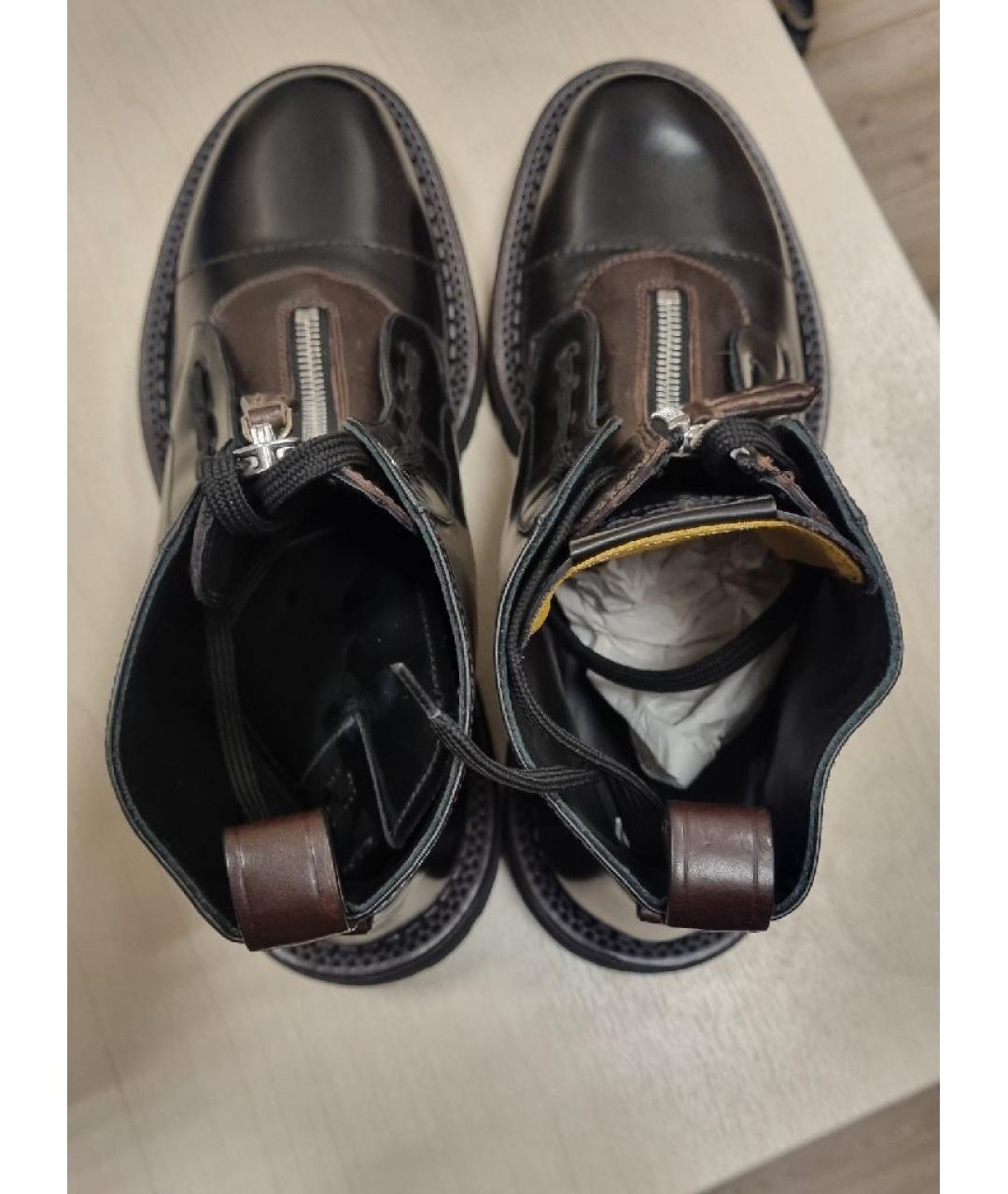 FENDI Черные кожаные высокие ботинки, фото 3