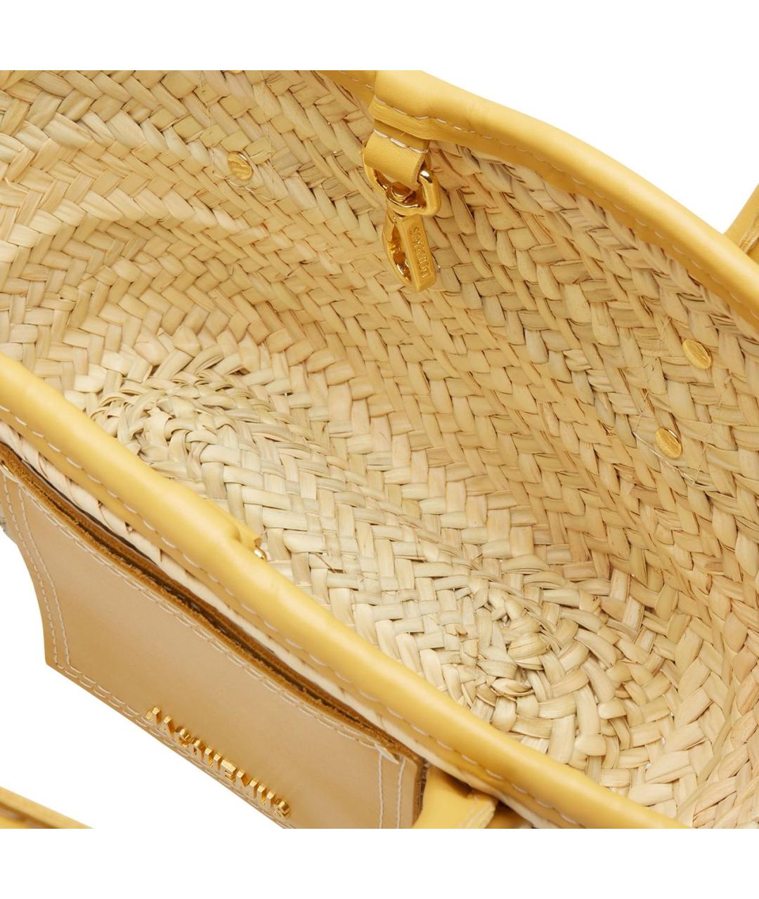 JACQUEMUS Желтая пелетеная пляжная сумка, фото 2