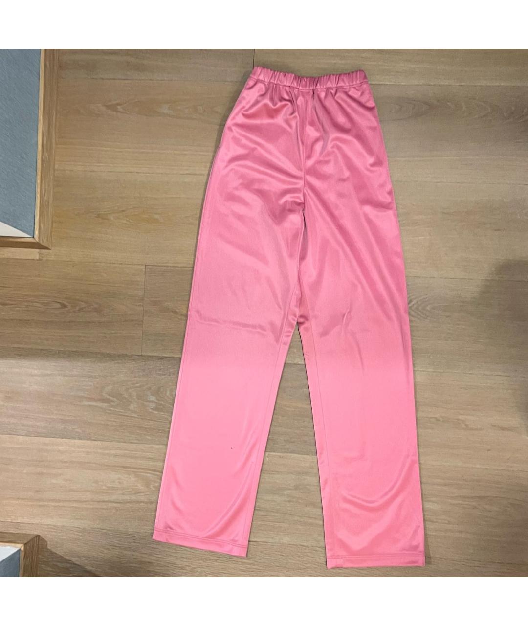BALENCIAGA Розовые полиэстеровые прямые брюки, фото 8