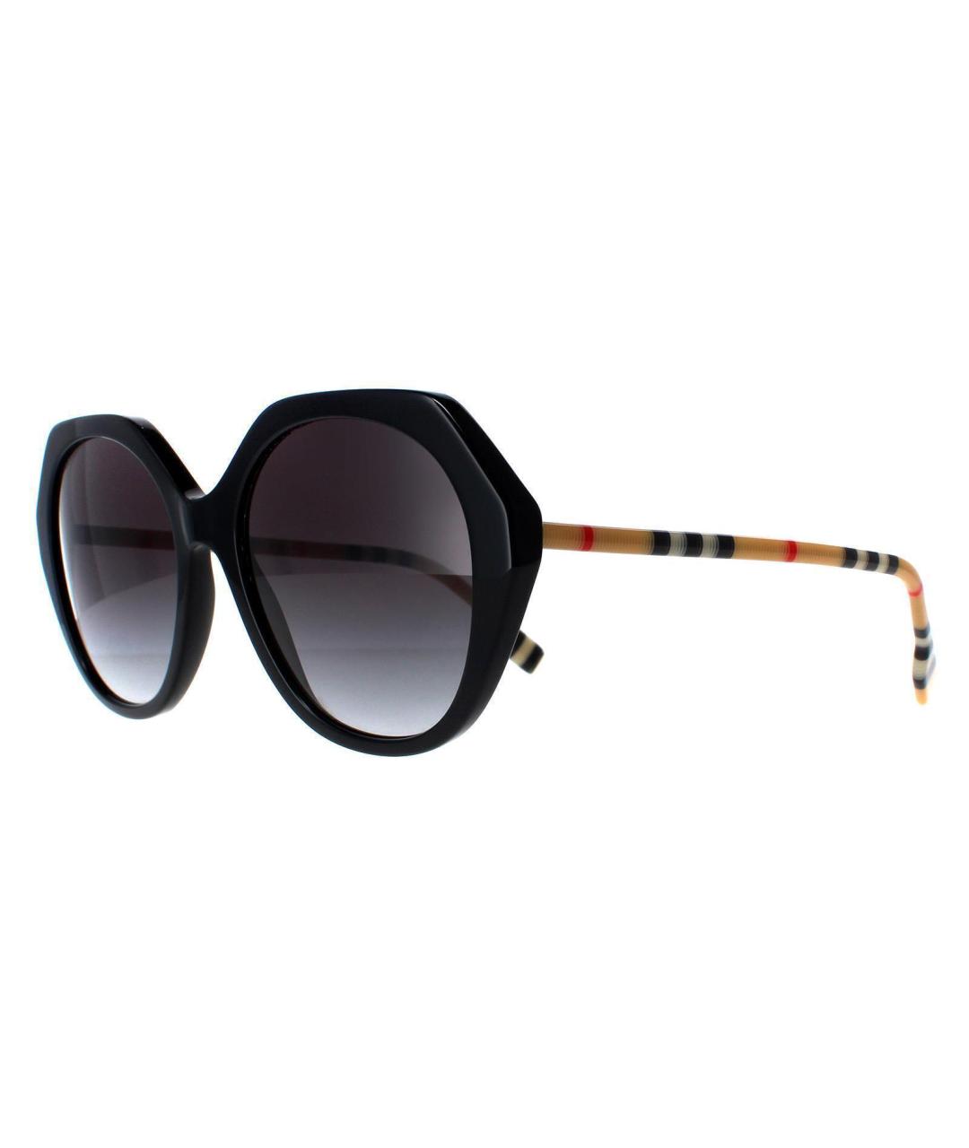 BURBERRY Черные пластиковые солнцезащитные очки, фото 2
