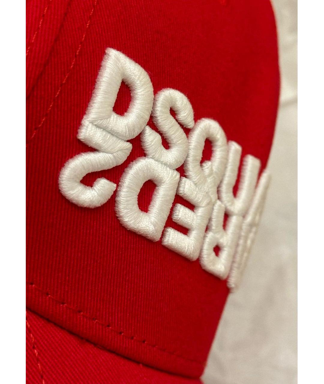 DSQUARED2 Красная хлопковая кепка, фото 4