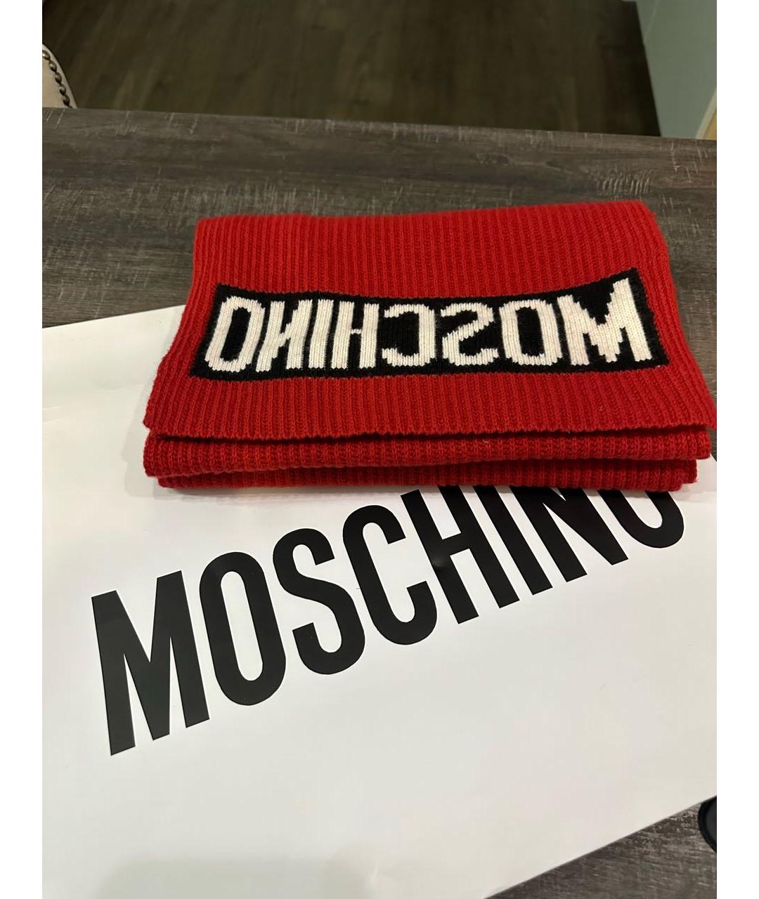 MOSCHINO Красный шерстяной шарф, фото 4