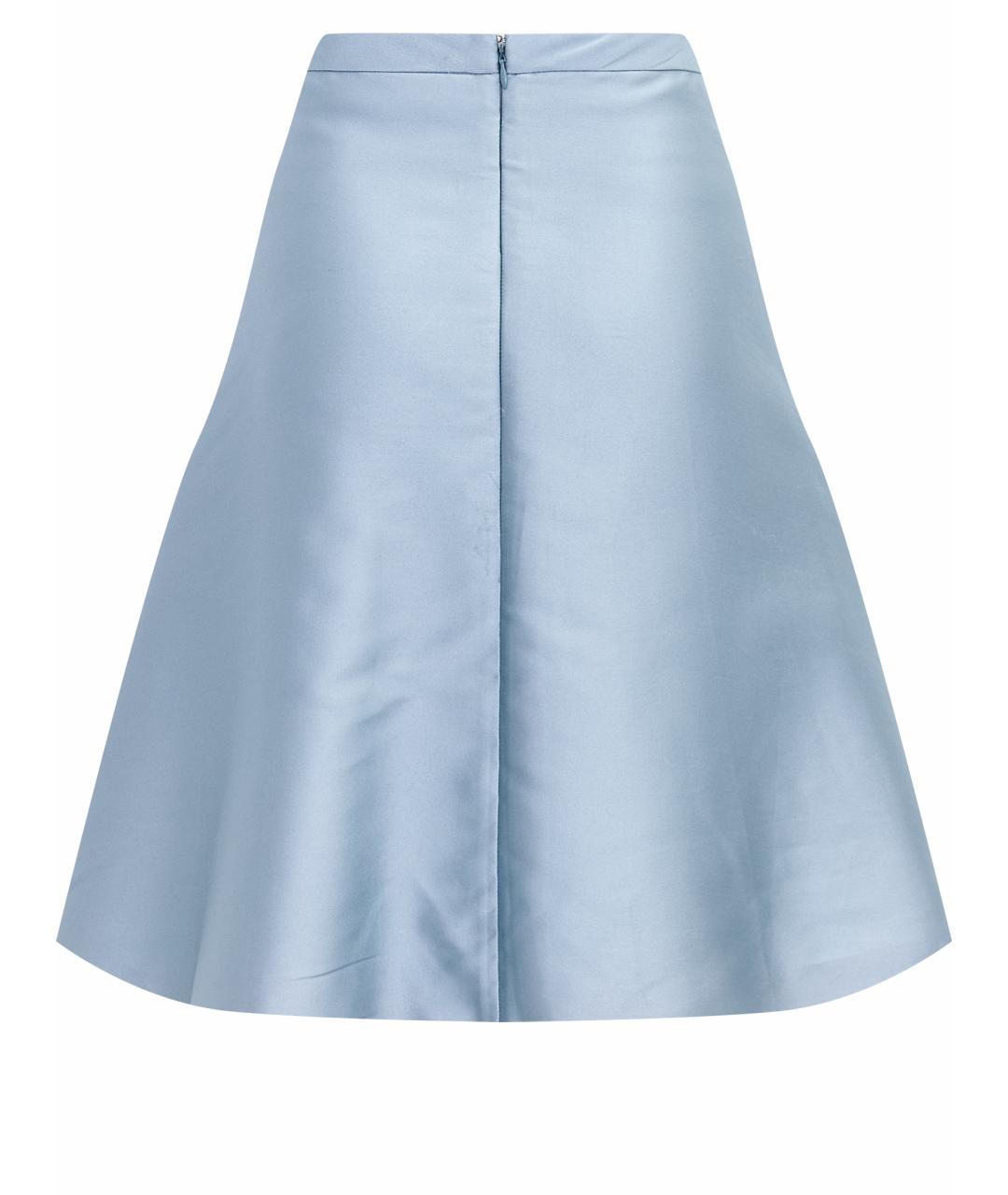 BALENCIAGA Голубая атласная юбка мини, фото 2