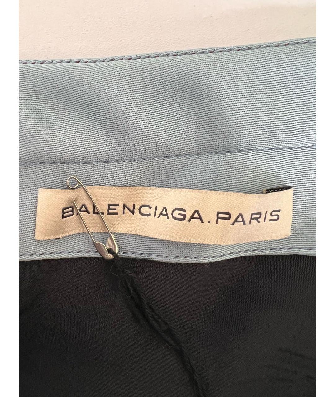 BALENCIAGA Голубая атласная юбка мини, фото 5