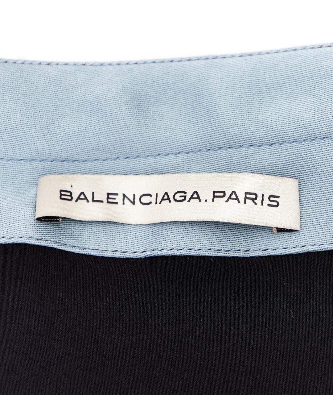 BALENCIAGA Голубая атласная юбка мини, фото 5