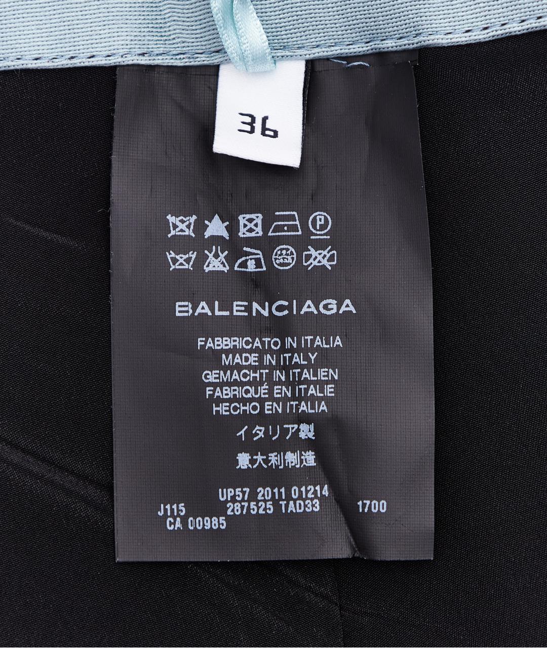 BALENCIAGA Голубая атласная юбка мини, фото 6