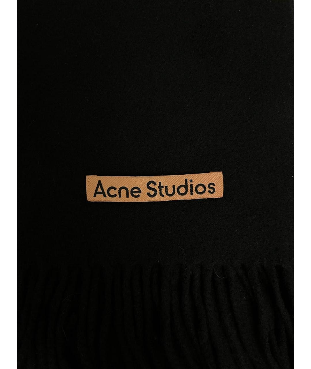 ACNE STUDIOS Черный шерстяной шарф, фото 3