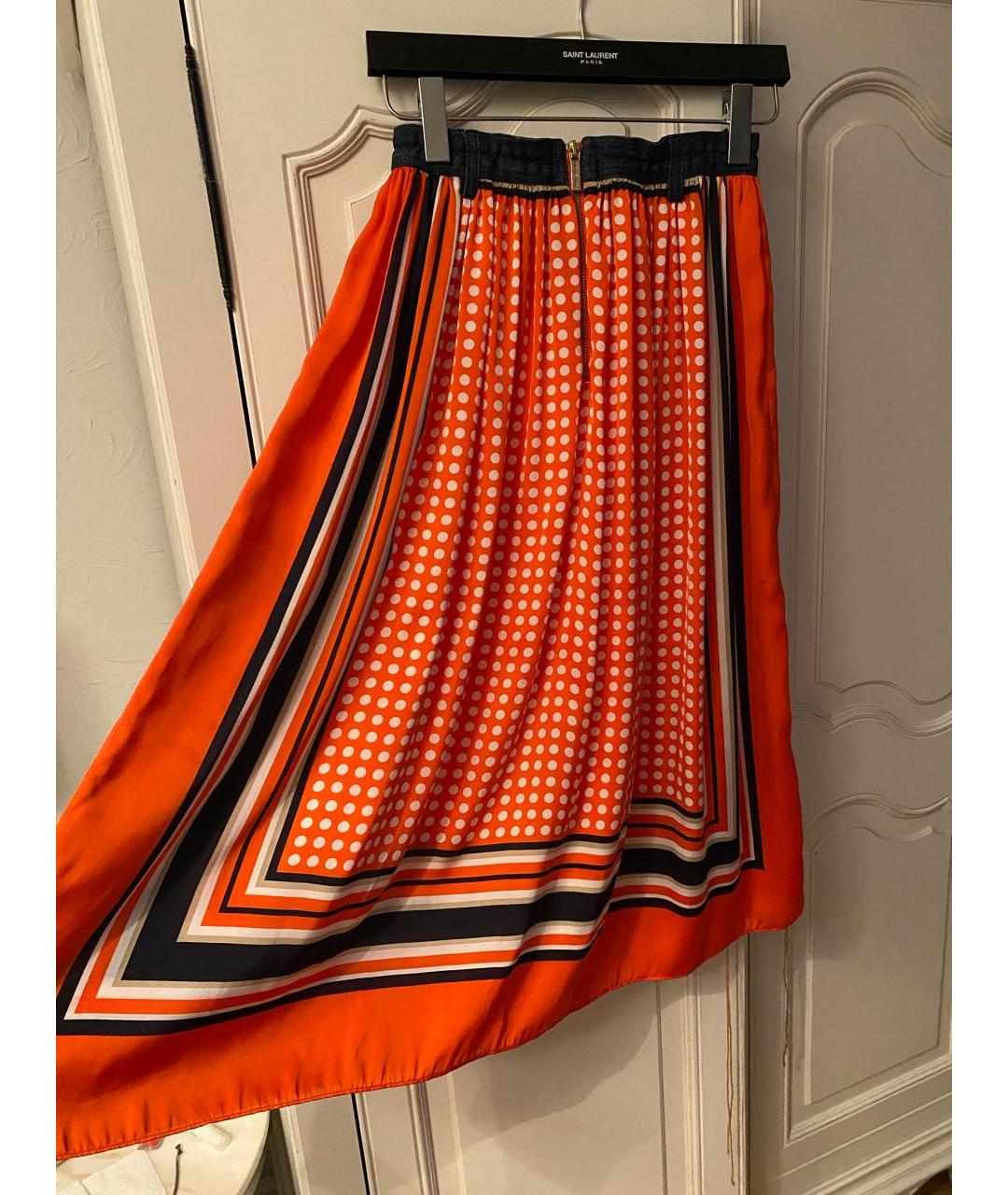 MICHAEL KORS Оранжевая полиэстеровая юбка миди, фото 2