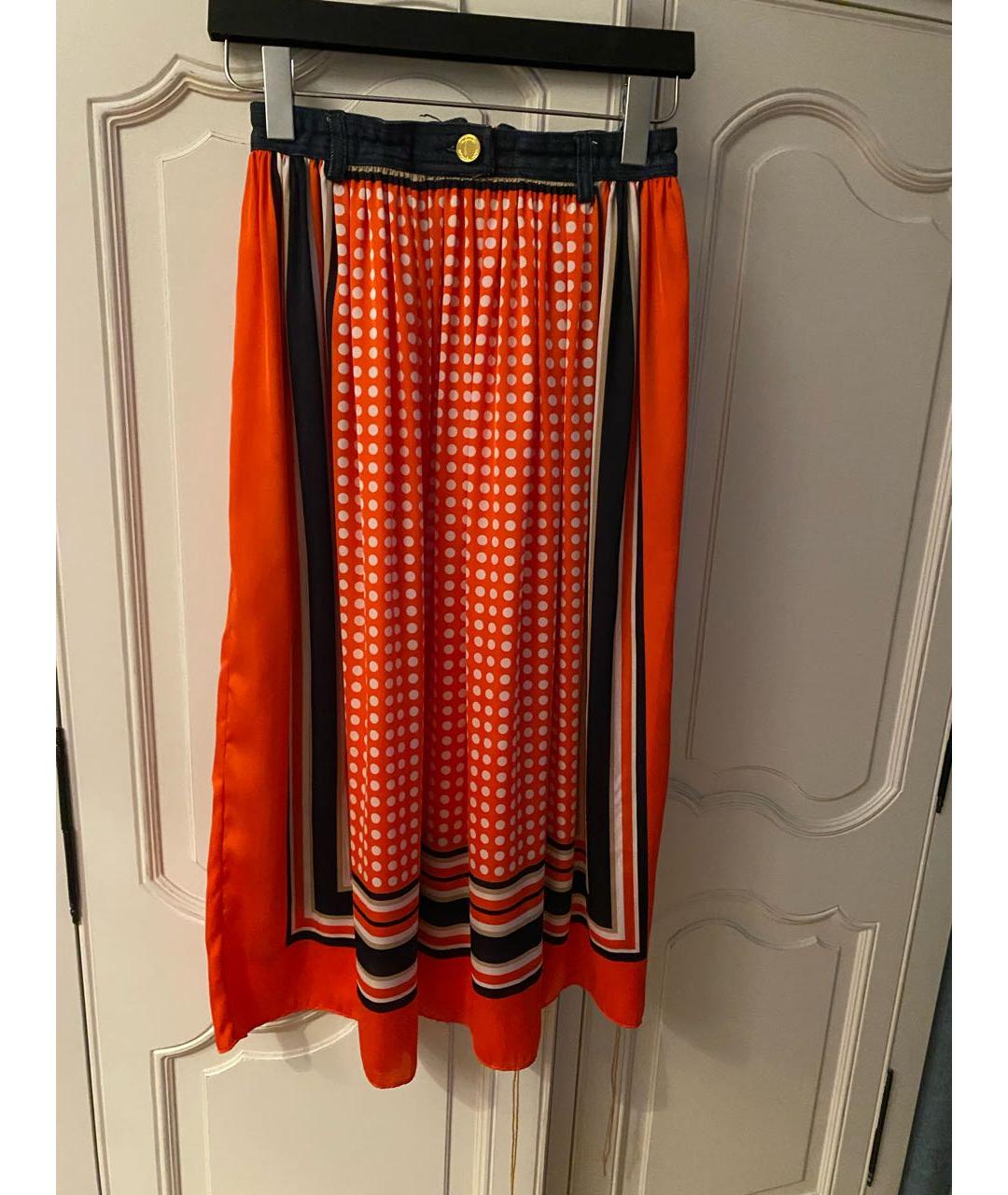 MICHAEL KORS Оранжевая полиэстеровая юбка миди, фото 7