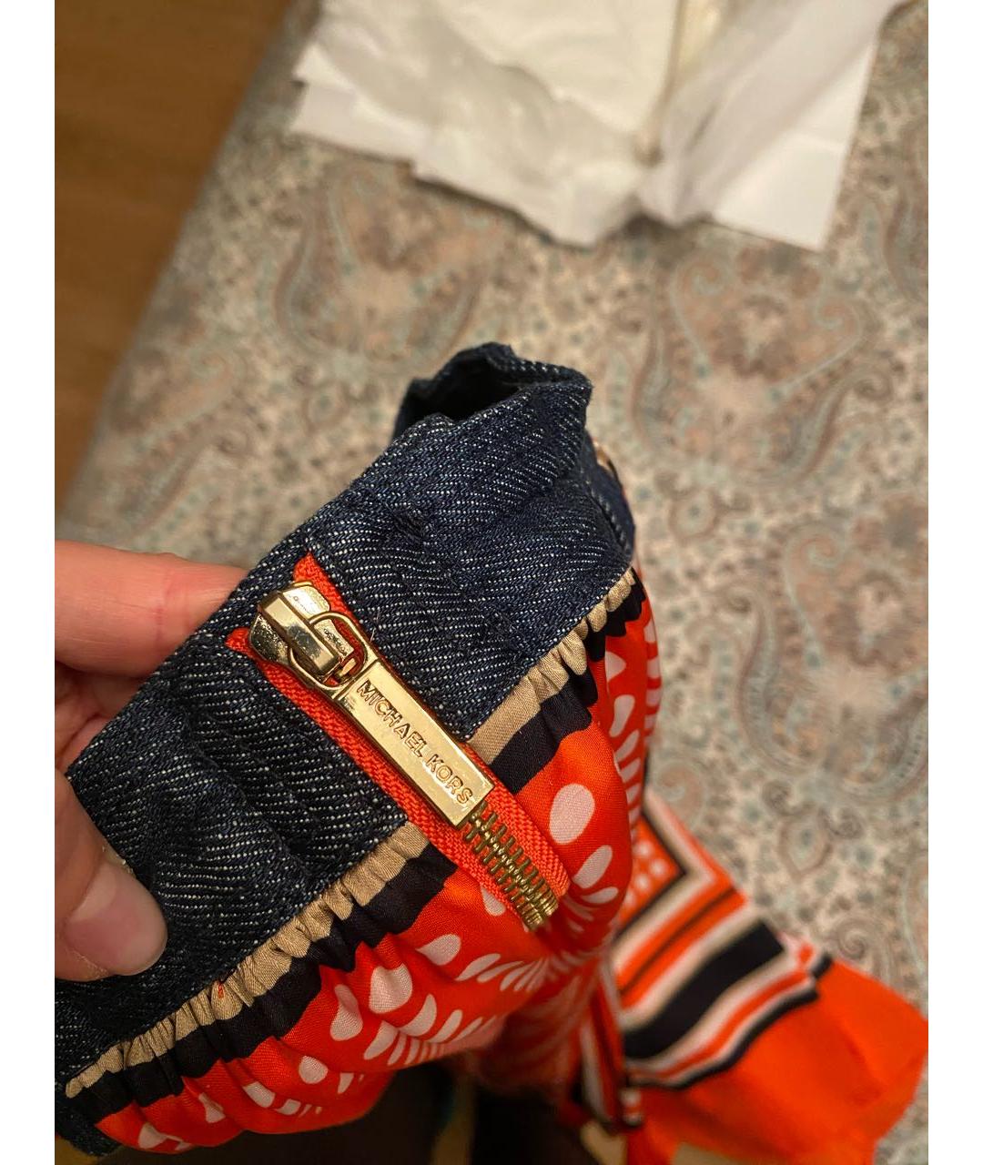 MICHAEL KORS Оранжевая полиэстеровая юбка миди, фото 4