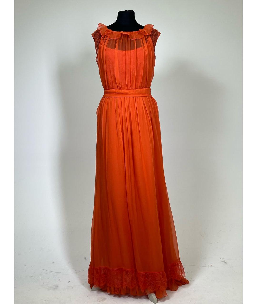 NINA RICCI Оранжевое шелковое коктейльное платье, фото 7