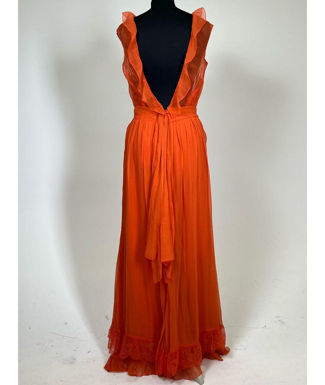 NINA RICCI Оранжевое шелковое коктейльное платье, фото 3