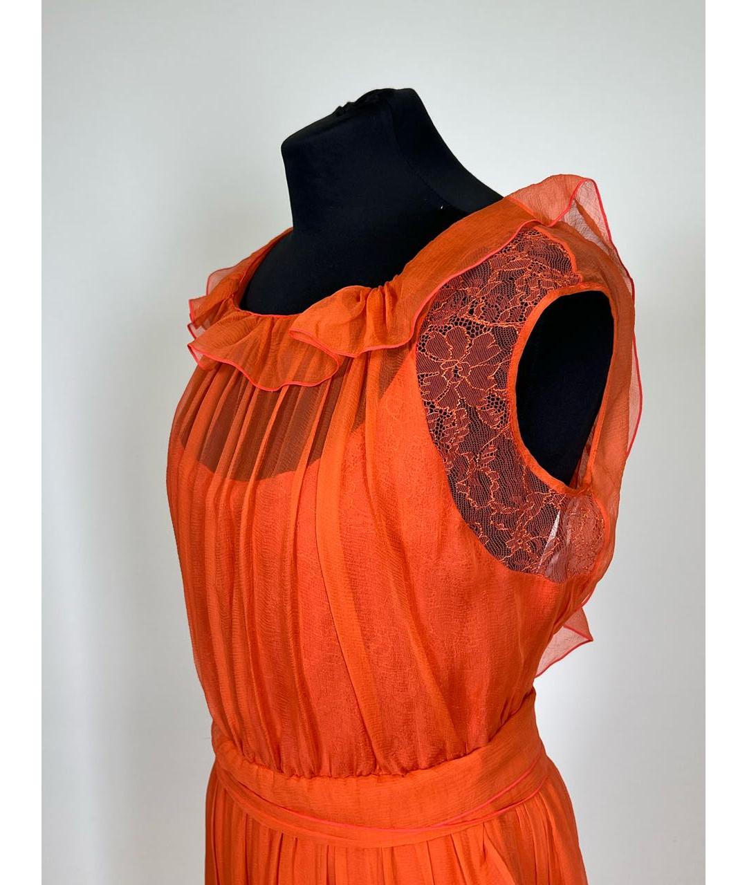 NINA RICCI Оранжевое шелковое коктейльное платье, фото 2