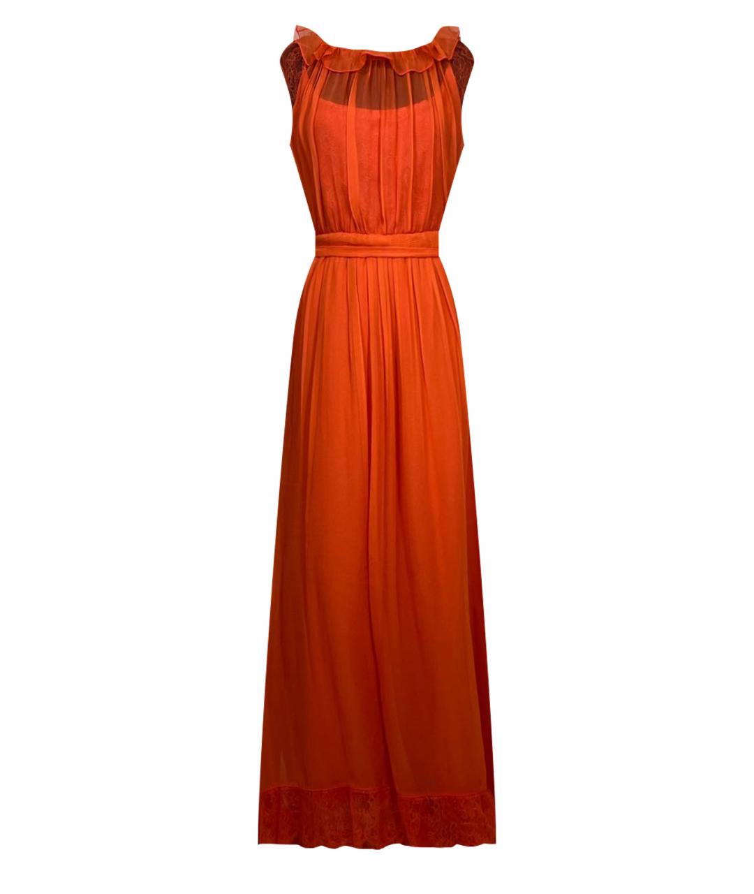 NINA RICCI Оранжевое шелковое коктейльное платье, фото 1
