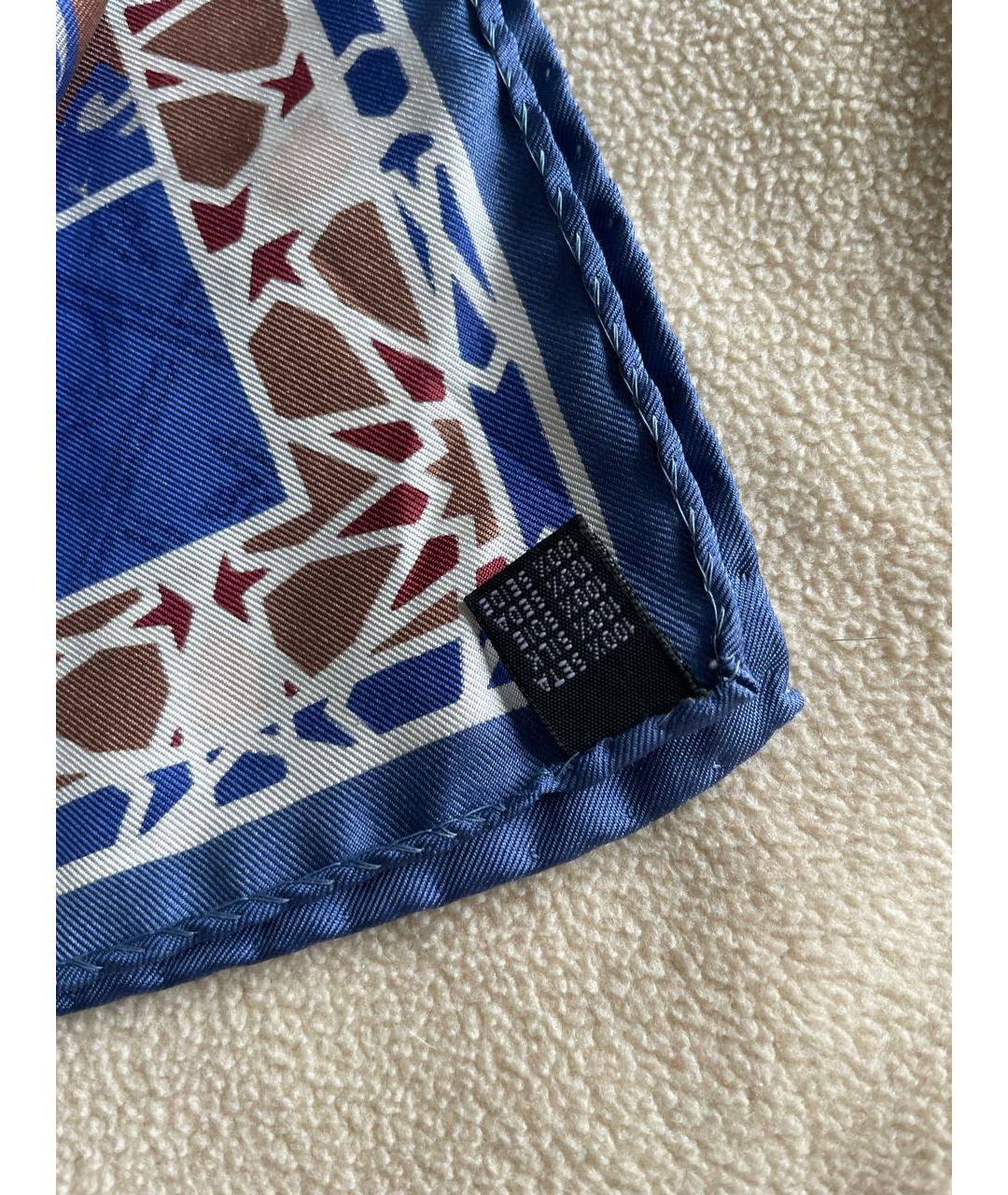 KENZO Синий шелковый платок, фото 3