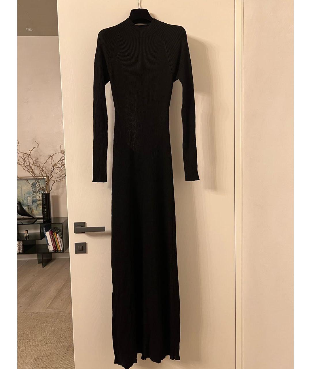 CELINE Черное вискозное повседневное платье, фото 2