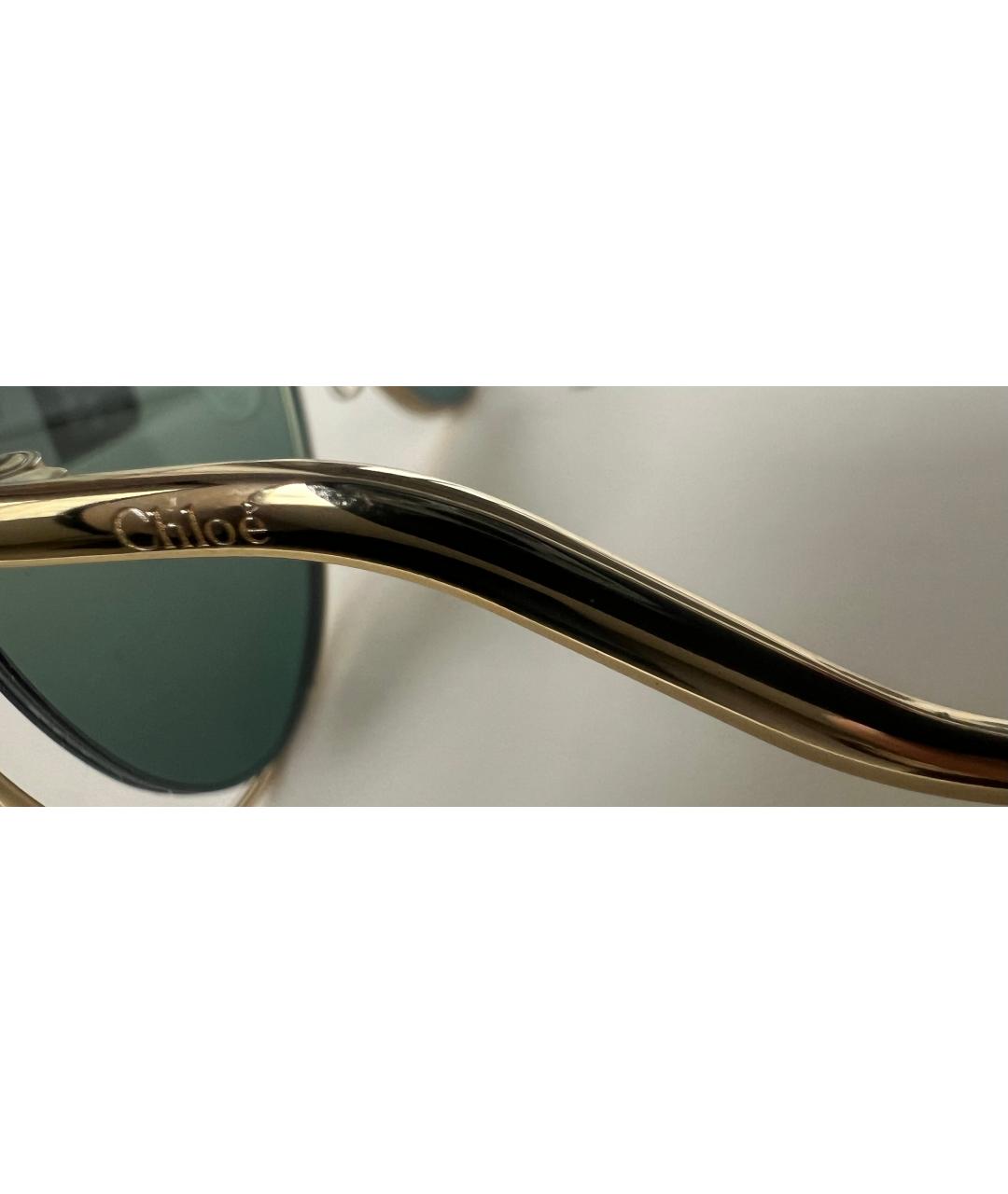 CHLOE Золотые металлические солнцезащитные очки, фото 8