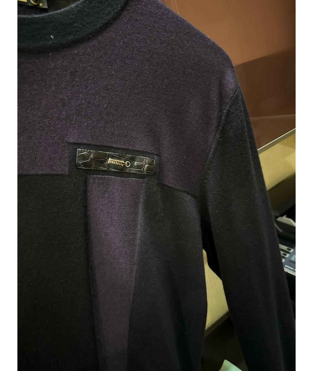 ZILLI Темно-синий кашемировый джемпер / свитер, фото 3