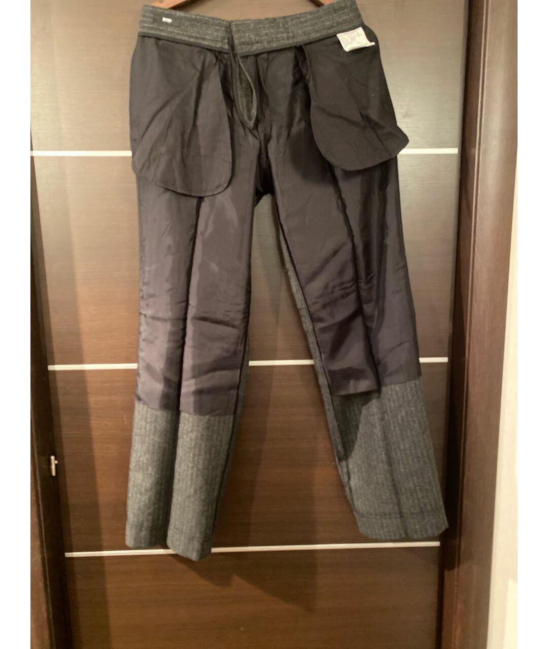 HUGO BOSS Серые шерстяные классические брюки, фото 3