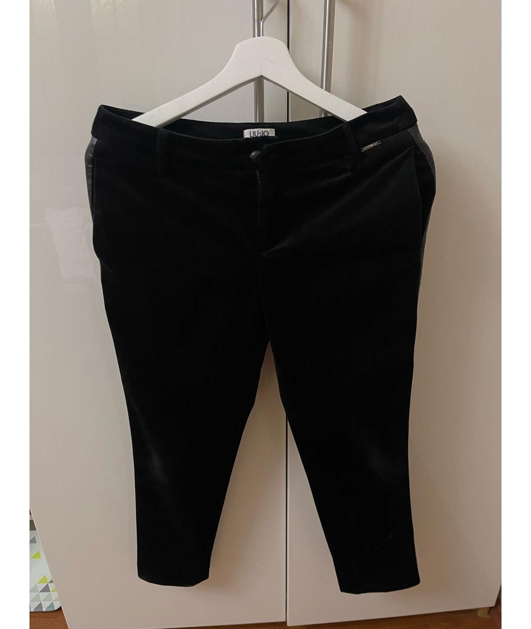 LIU JO Черные бархатные брюки узкие, фото 4