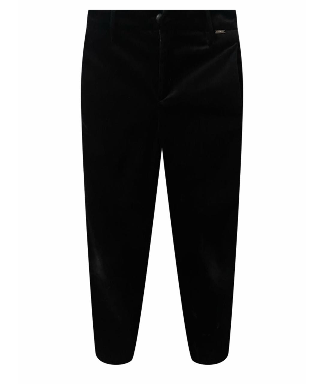 LIU JO Черные бархатные брюки узкие, фото 1