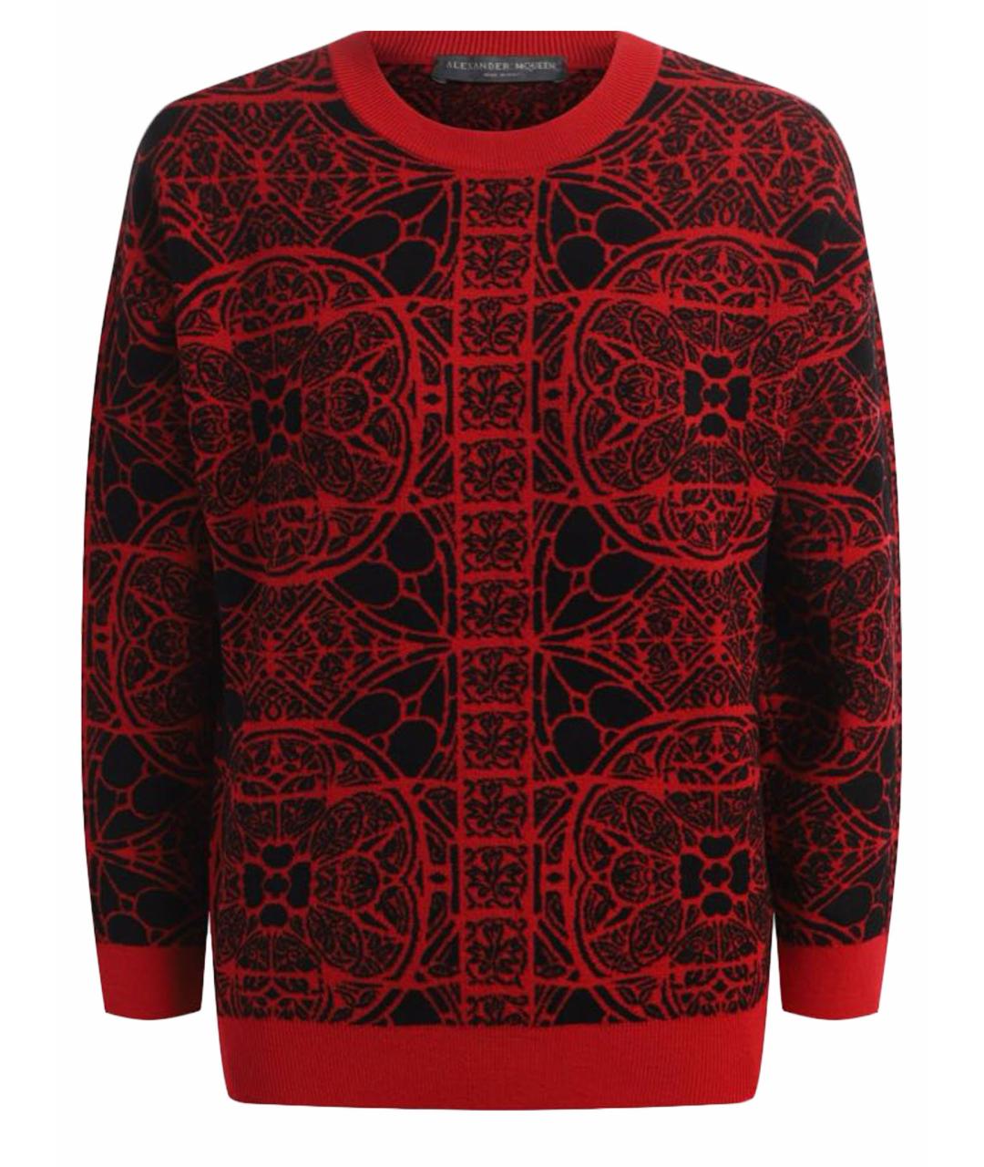 ALEXANDER MCQUEEN Красный шерстяной джемпер / свитер, фото 1