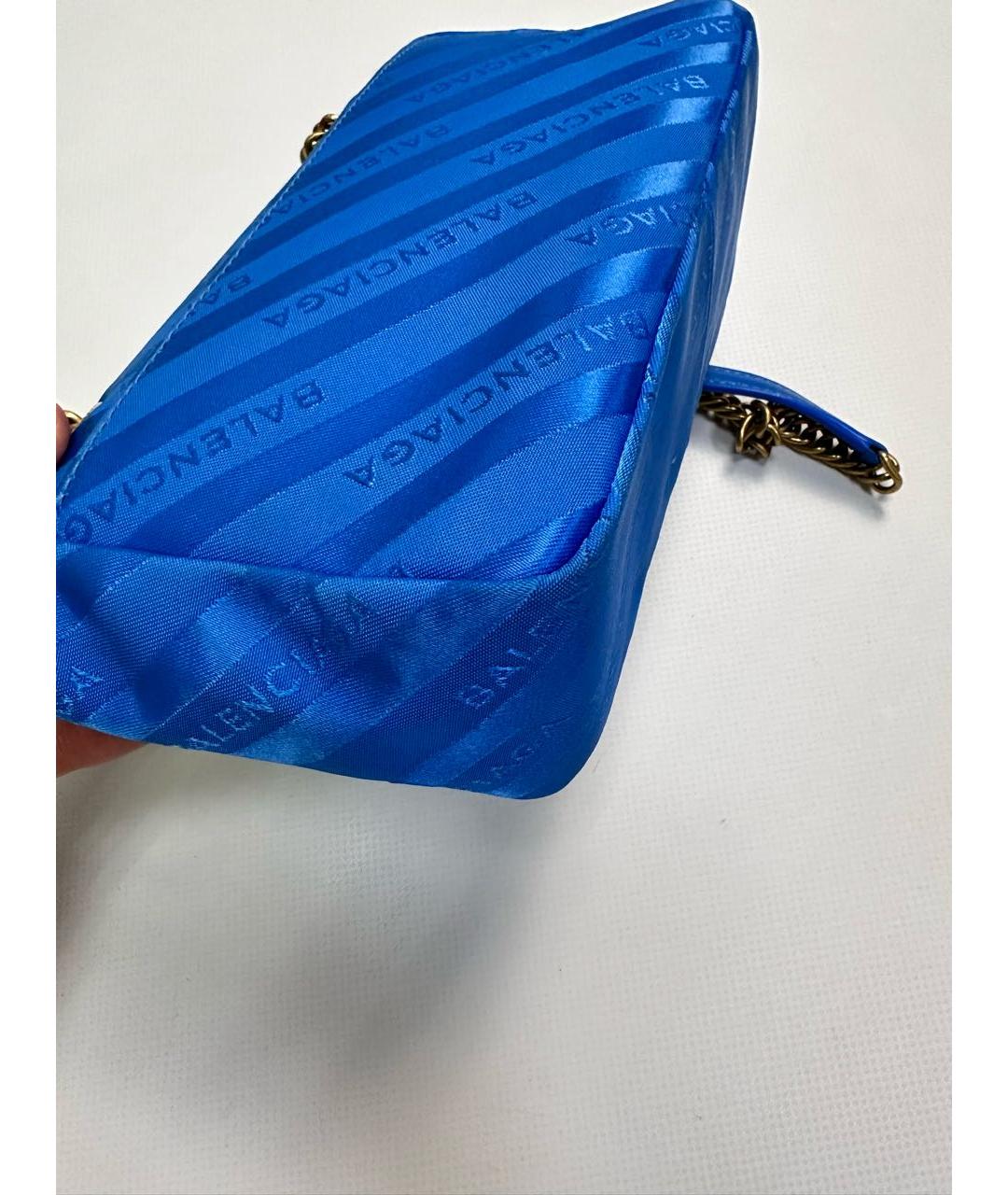 BALENCIAGA Синяя тканевая сумка через плечо, фото 8