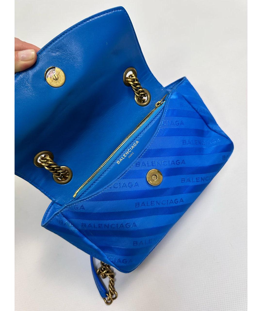 BALENCIAGA Синяя тканевая сумка через плечо, фото 3