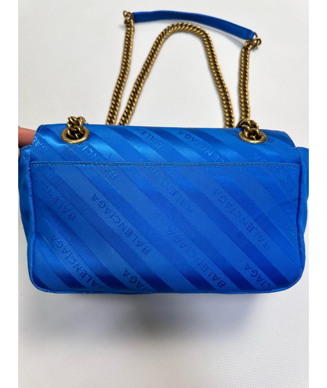 BALENCIAGA Синяя тканевая сумка через плечо, фото 5