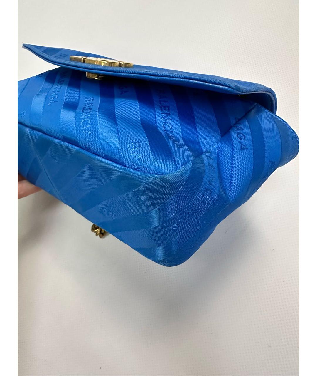 BALENCIAGA Синяя тканевая сумка через плечо, фото 7