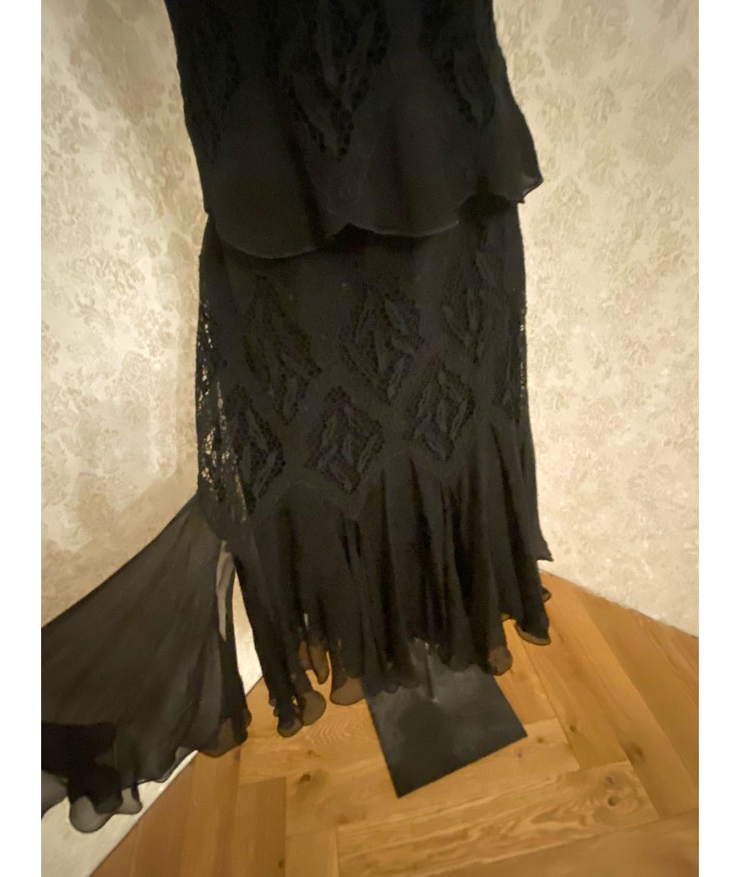 LA PERLA Черное шифоновое коктейльное платье, фото 5