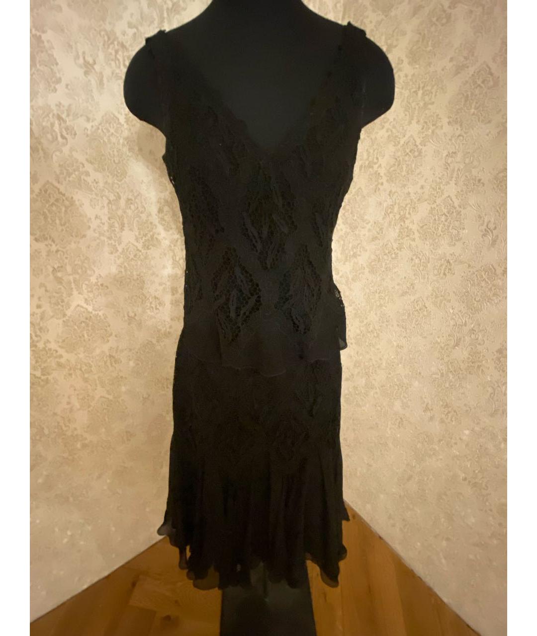 LA PERLA Черное шифоновое коктейльное платье, фото 6