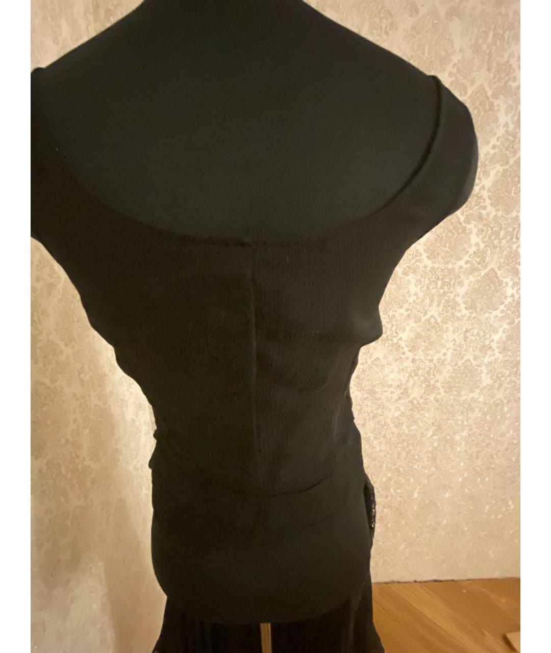 LA PERLA Черное шифоновое коктейльное платье, фото 2