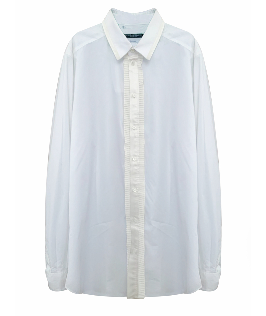 DOLCE&GABBANA Белая хлопко-шелковая классическая рубашка, фото 1