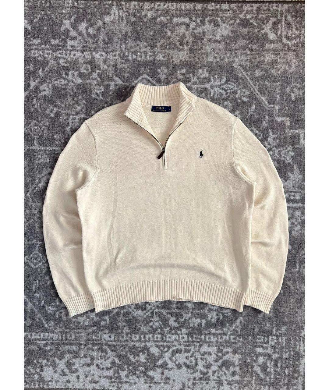 POLO RALPH LAUREN Бежевый хлопковый джемпер / свитер, фото 6