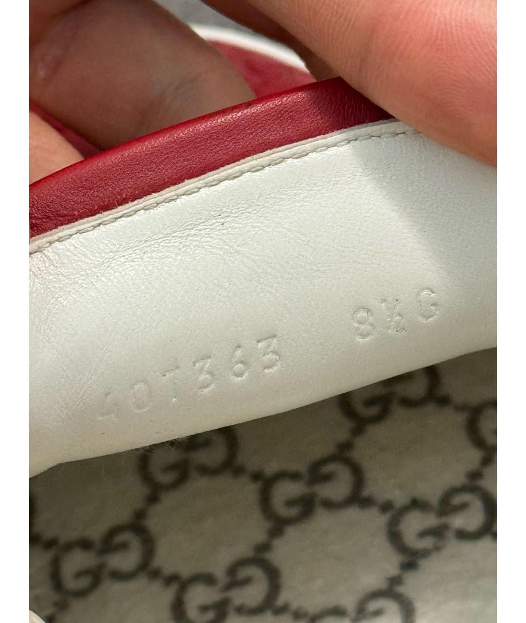 GUCCI Красные кожаные слипоны, фото 7