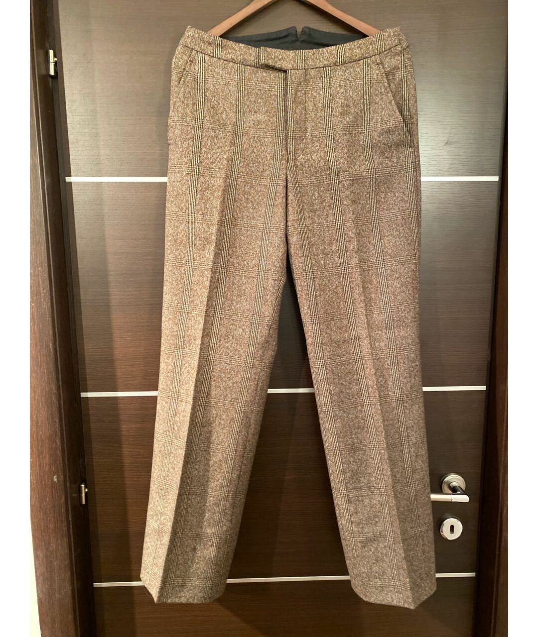 KENZO Коричневые шерстяные классические брюки, фото 7