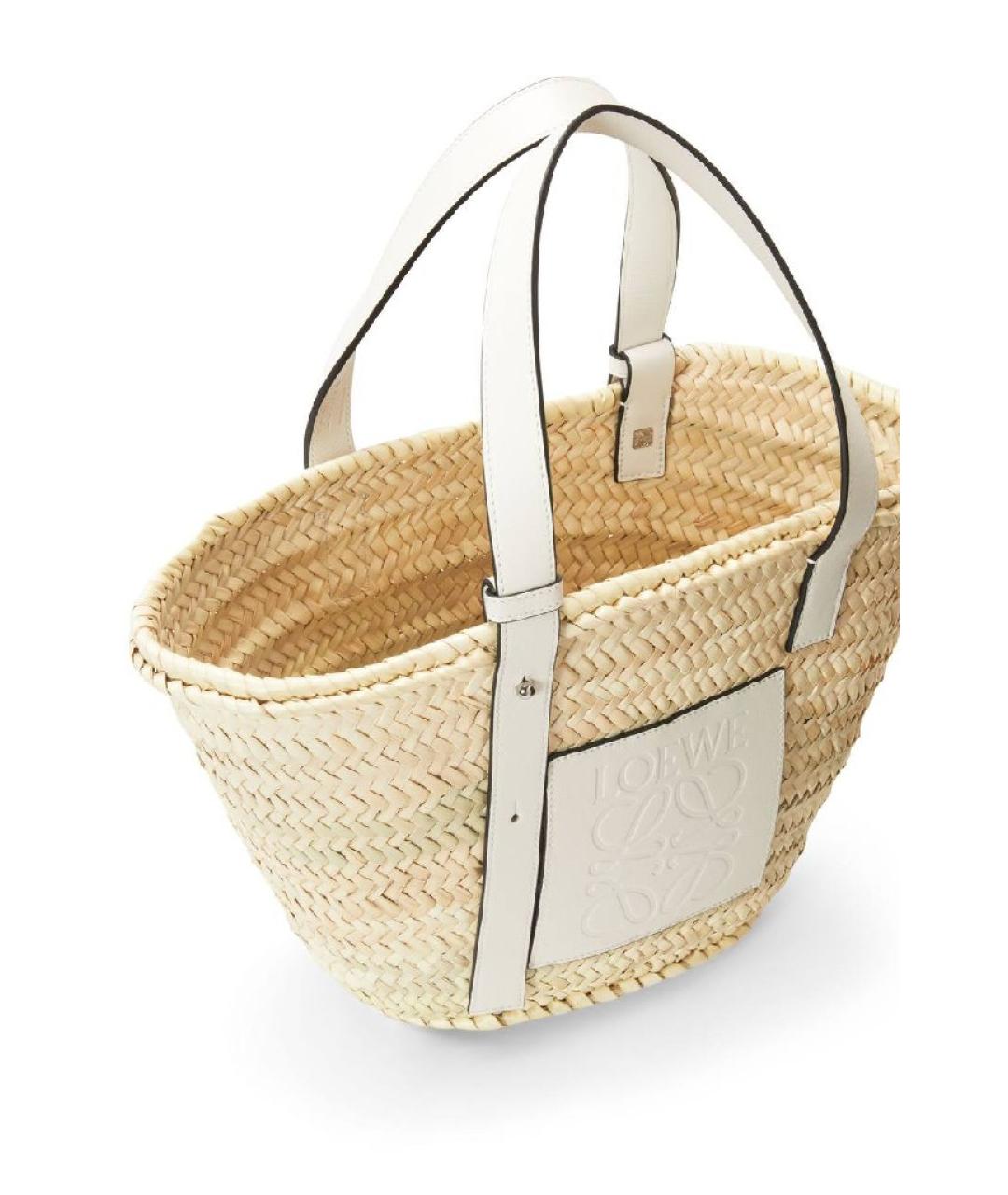 LOEWE Бежевая пелетеная пляжная сумка, фото 3